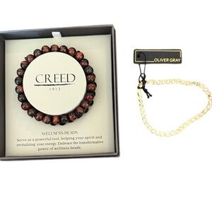 Creed Wellness Beads and 18K Gold Plated Chain Bracelet